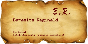 Barasits Reginald névjegykártya